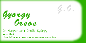 gyorgy orsos business card